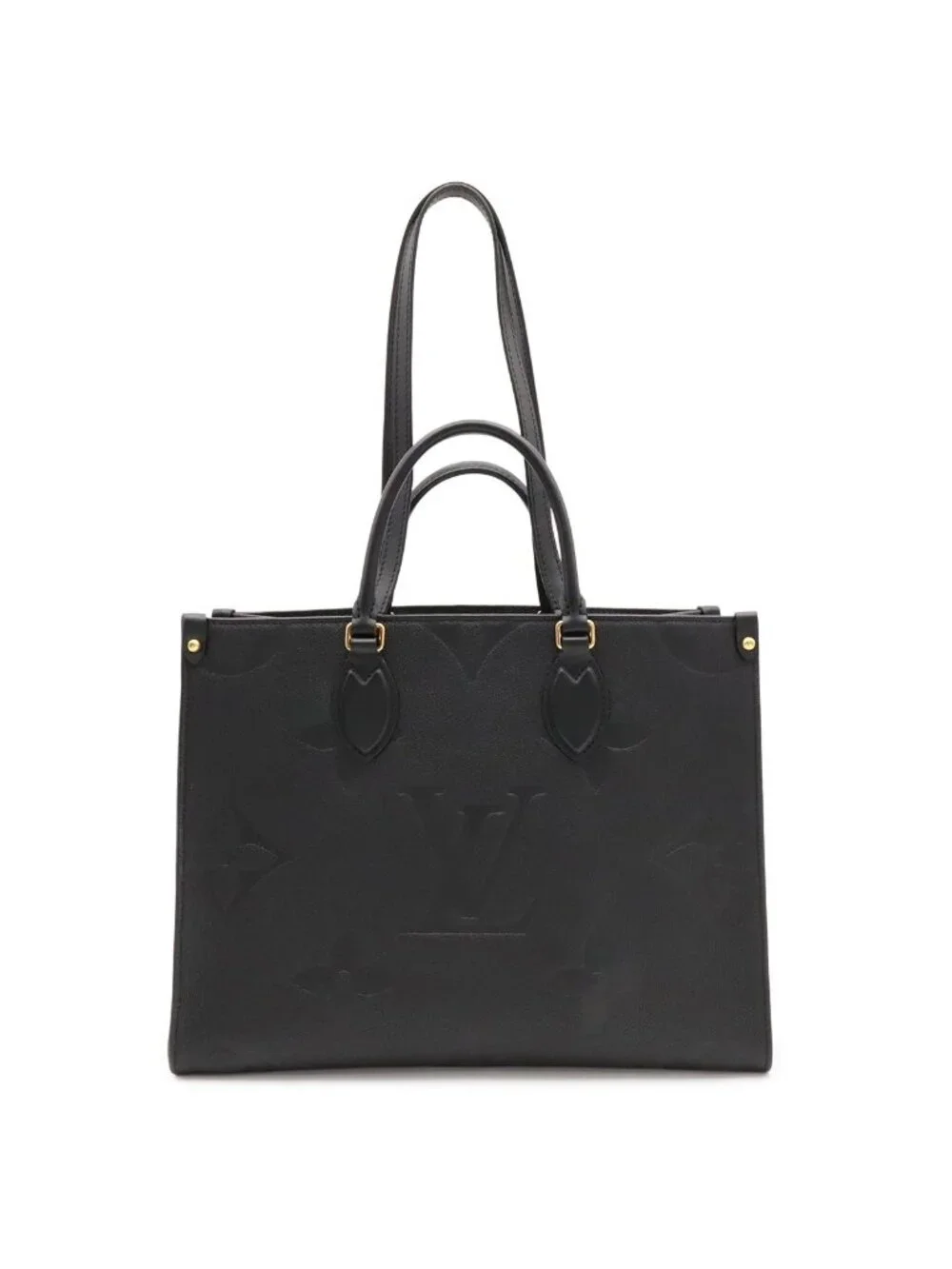 Louis Vuitton Monogram Empreinte on the Go MM Tote 2-Way Shoulder Noir Black